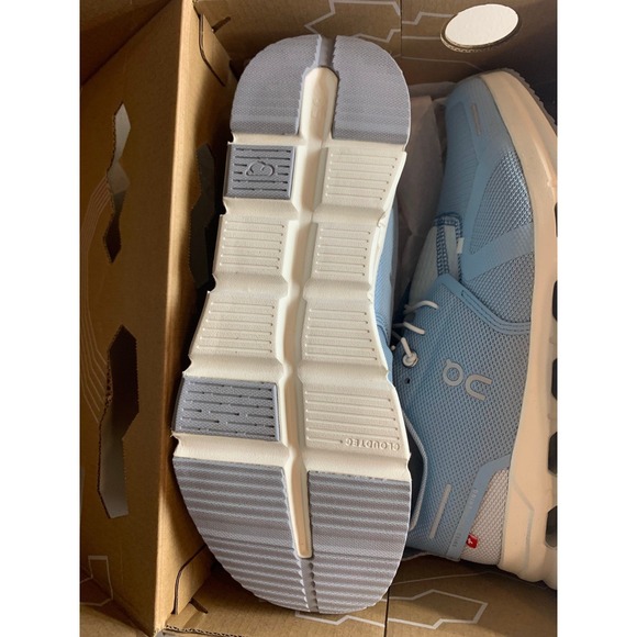 On Cloud Sky Kids Running Sneakers Wash Ivory Blue 3YD11441484 Youth Size 6 - Picture 7 of 11